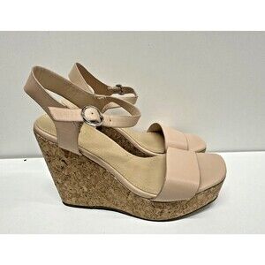 Truffle Collection women size US 7 UK 5 nude leather platform heel ankles strap